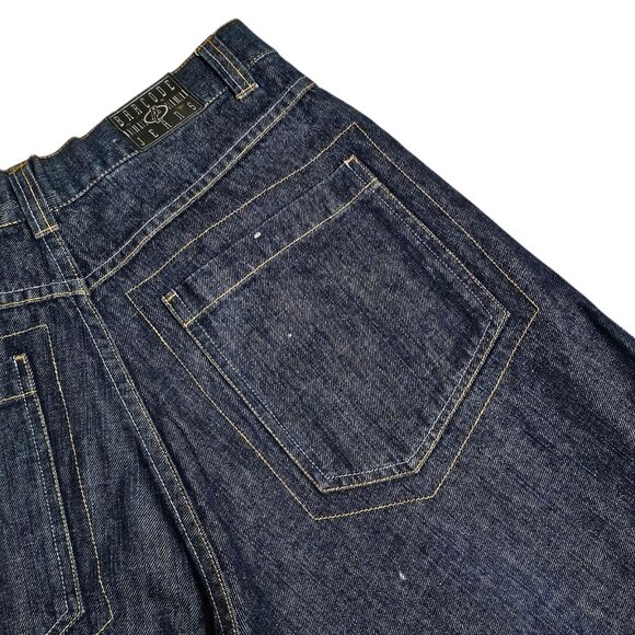 Barcode Jeans Y2K Baggy Wide Leg Denim 32x34 Cargo Stash Pocket Streetwear Skate - Picture 9 of 12